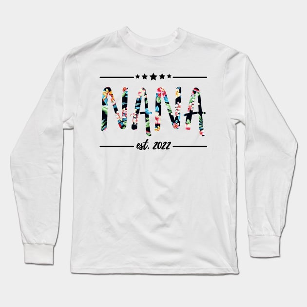 Nana Est 2022, floral Print Long Sleeve T-Shirt by JustBeSatisfied